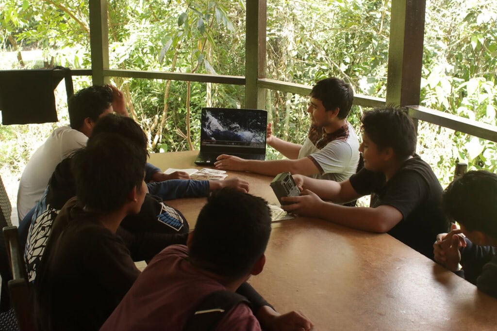 Students in Manu National Park in a workshop, Peru